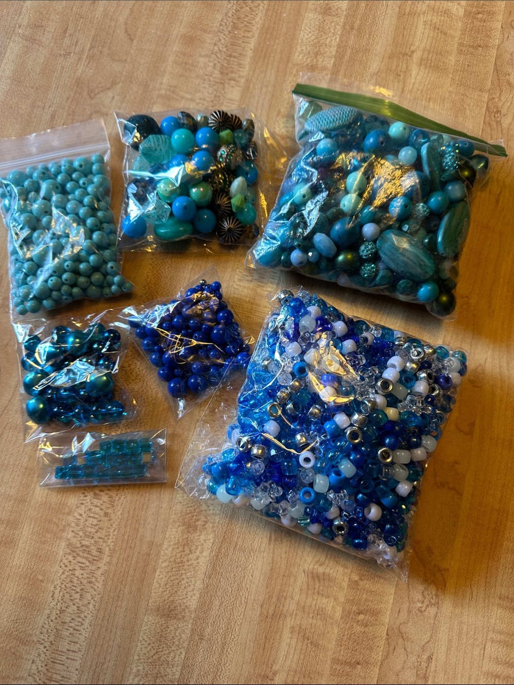 Assorted Blue Bead Mix - Multi-Pack Craft Beads